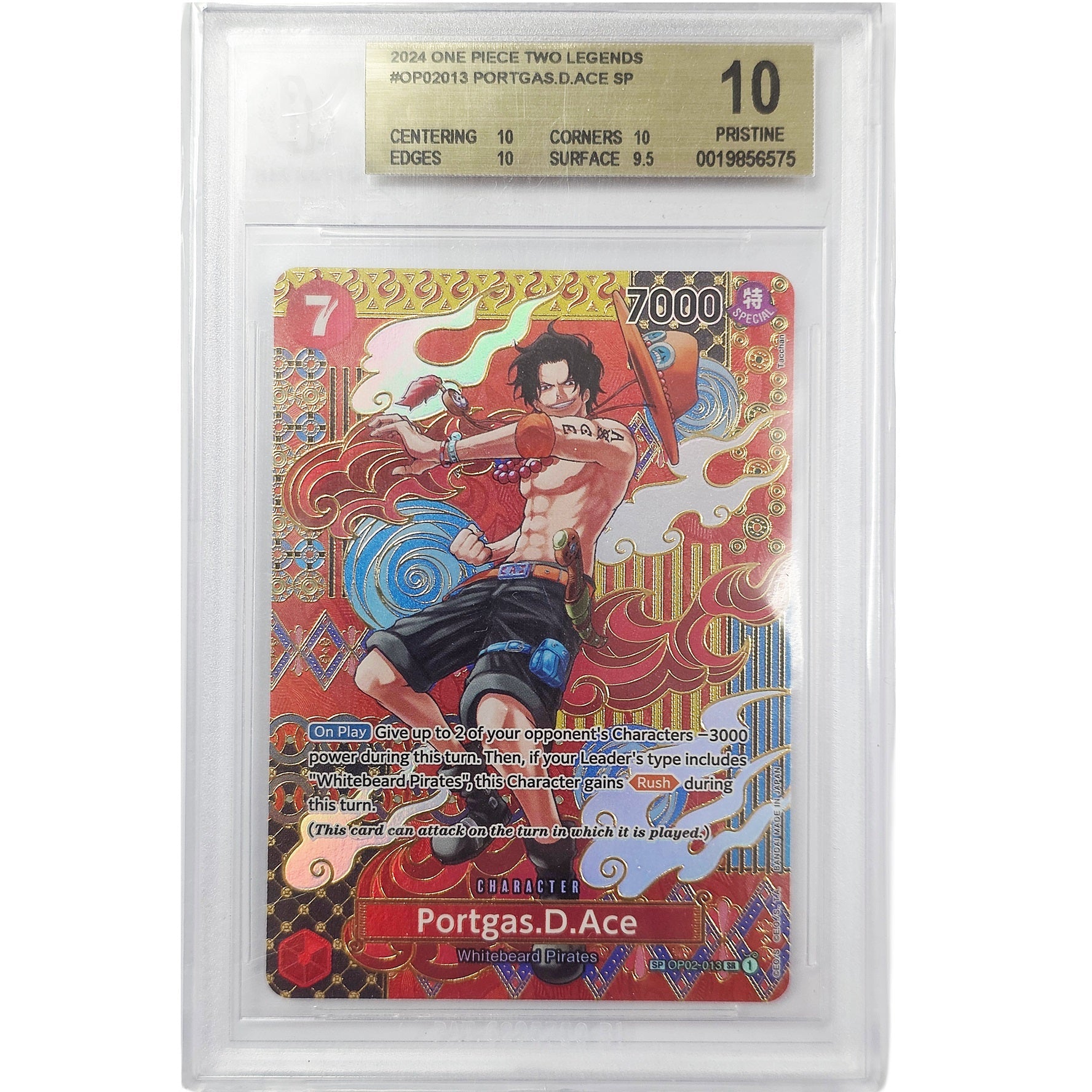 One Piece Portgas.D.Ace Special Art OP02-013 BGS Beckett 10 Slab Card SuperGamers One Piece Portgas.D.Ace Special Art OP02-013 BGS Beckett 10 Slab Card SuperGamers