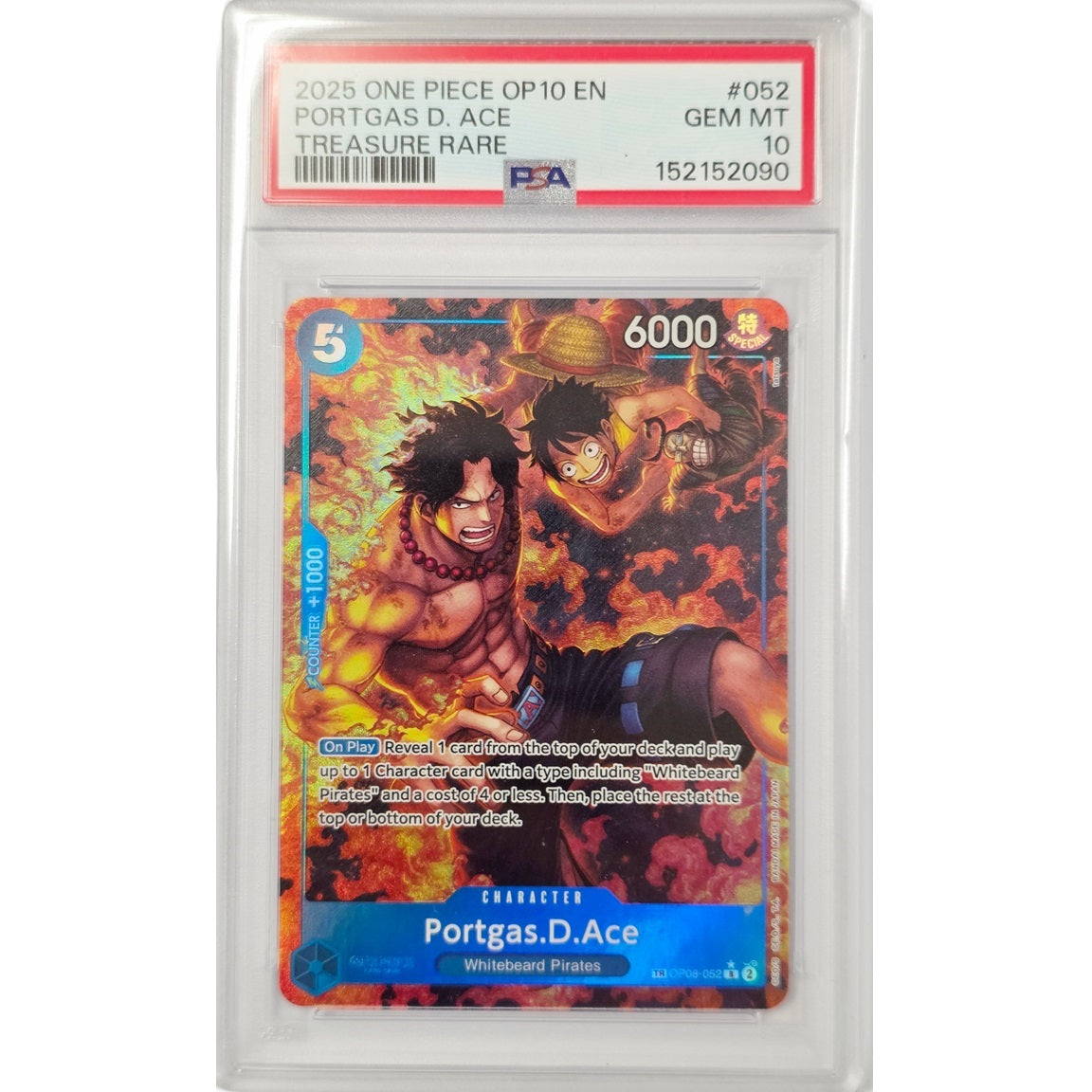One Piece Portgas.D.Ace 2025 Royal Blood Treasure Rare OP08-052 PSA 10 –  SuperGamers
