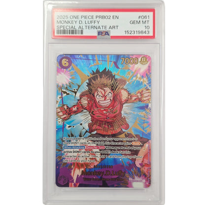 One Piece Monkey.D.Luffy Special Alternate Art PRB02-061 PSA 10 Graded Slab Card