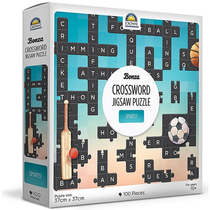 Bonza Crossword Jigsaw Puzzle CDU of 6 Assorted - Sport!, Australian Cities & Musical Instruments 100 Pieces