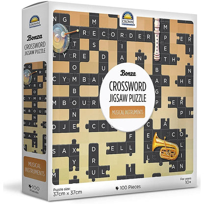 Bonza Crossword Jigsaw Puzzle CDU of 6 Assorted - Sport!, Australian Cities & Musical Instruments 100 Pieces