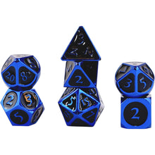 Fanroll By Metallic Dice Games MDG Metal Polyhedral Dice Set - Blue/Black Enamel