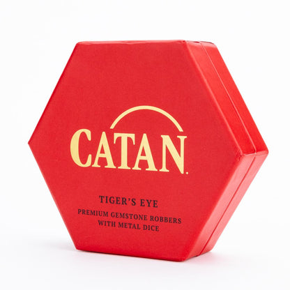 Fanroll By Metallic Dice Games MDG CATAN Premium Robber and Metal Dice Set Tiger's Eye