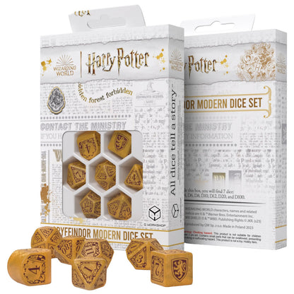 Q Workshop Harry Potter Modern Dice Set Gryffindor Gold Dice Set 7