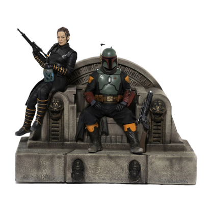 Iron Studios Star Wars: The Mandalorian Boba Fett & Fennec Shand on Throne Deluxe 1:10 Scale Statue