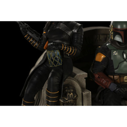 Iron Studios Star Wars: The Mandalorian Boba Fett & Fennec Shand on Throne Deluxe 1:10 Scale Statue