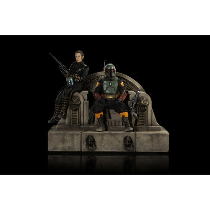 Iron Studios Star Wars: The Mandalorian Boba Fett & Fennec Shand on Throne Deluxe 1:10 Scale Statue