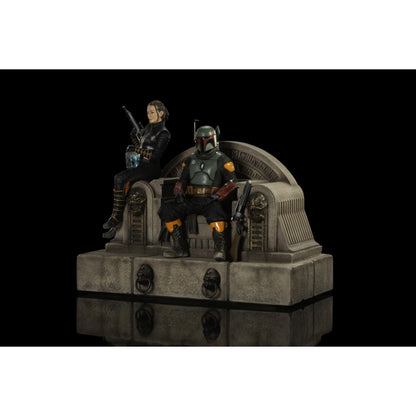 Iron Studios Star Wars: The Mandalorian Boba Fett & Fennec Shand on Throne Deluxe 1:10 Scale Statue