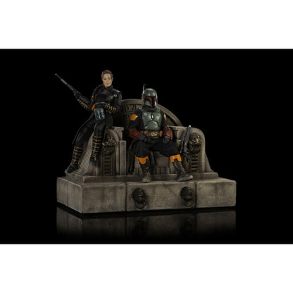 Iron Studios Star Wars: The Mandalorian Boba Fett & Fennec Shand on Throne Deluxe 1:10 Scale Statue