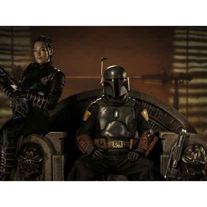 Iron Studios Star Wars: The Mandalorian Boba Fett & Fennec Shand on Throne Deluxe 1:10 Scale Statue