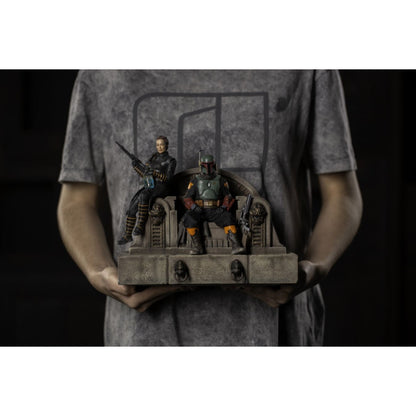Iron Studios Star Wars: The Mandalorian Boba Fett & Fennec Shand on Throne Deluxe 1:10 Scale Statue