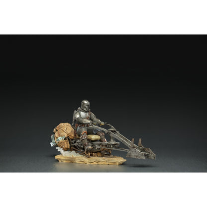 Iron Studios Star Wars: The Mandalorian Mandalorian on Speederbike Deluxe 1:10 Scale Statue