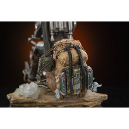 Iron Studios Star Wars: The Mandalorian Mandalorian on Speederbike Deluxe 1:10 Scale Statue