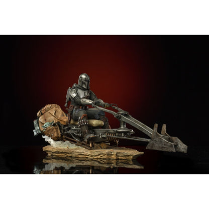 Iron Studios Star Wars: The Mandalorian Mandalorian on Speederbike Deluxe 1:10 Scale Statue