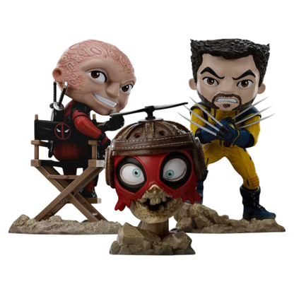 Iron Studios Deadpool & Wolverine Deadpool, Wolverine & Headpool Minico Set