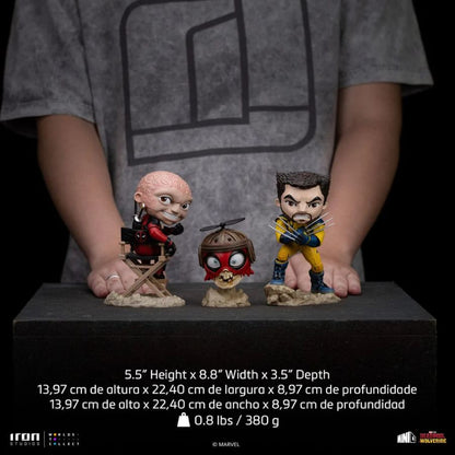 Iron Studios Deadpool & Wolverine Deadpool, Wolverine & Headpool Minico Set