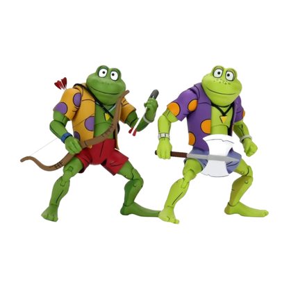 NECA Teenage Mutant Ninja Turtles (TV 1987) Genghis & Rasputin Frog 7" Action Figure 2 pack