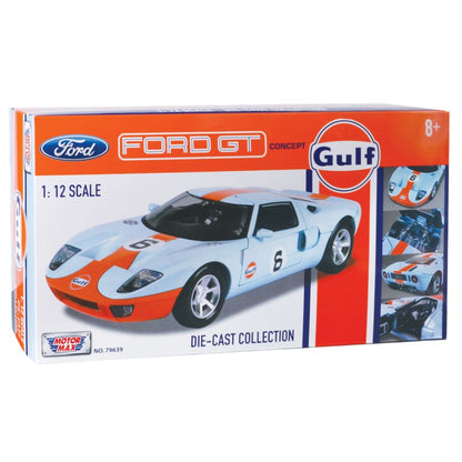 Motormax Gulf Collection Ford GT Concept With Gulf Livery 1:12 Scale Diecast Vehicle