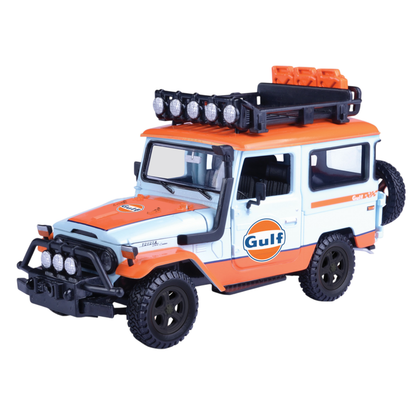 Motormax Gulf Collection Off Road Toyota Fj40 With Gulf Livery 1:24 Scale Diecast Vehicle