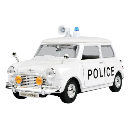 Motormax Mini Cooper Collection Morris Mini Cooper Police Car 1:18 Scale Diecast Vehicle
