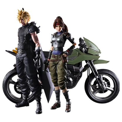 Square Enix Final Fantasy VII Jessie, Cloud & Motorcycle Play Arts Action Figure