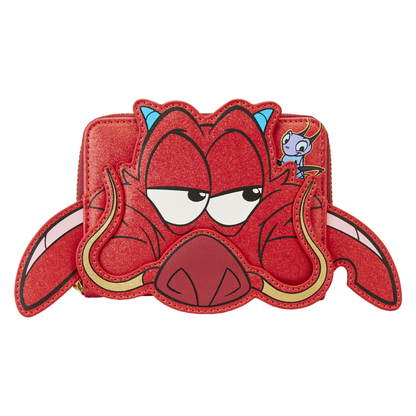 Loungefly Mulan 25th Anniversary Mushu Glitter Cosplay Cosplay Zip Wallet