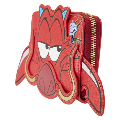 Loungefly Mulan 25th Anniversary Mushu Glitter Cosplay Cosplay Zip Wallet