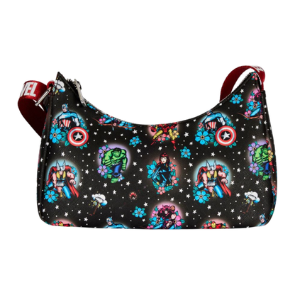 Loungefly Marvel Comics Avengers Floral Tattoo Shoulder Bag