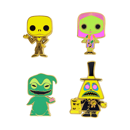 Funko Pop The Nightmare Before Christmas Blacklight Enamel Pin Set 4Pk