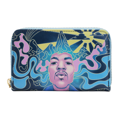 Loungefly Jimi Hendrix Psychadelic Landscape Glow Zip Purse