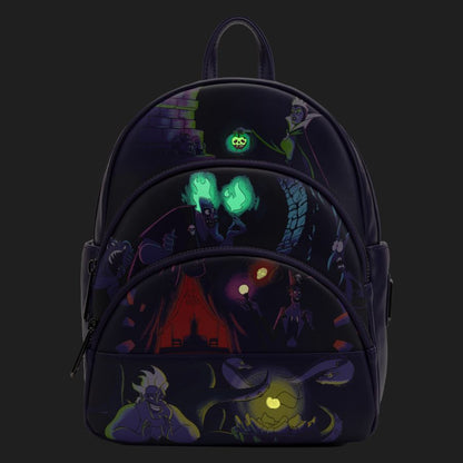 Loungefly Disney Villains Triple Pocket Glow Mini Backpack