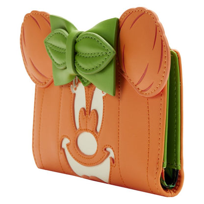 Loungefly Disney Minnie Mouse Pumpkin Glow Face Flap Purse