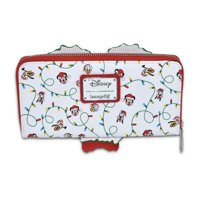 Loungefly Disney Mickey Holiday Wreath US Exclusive Zip Around Purse [RS]