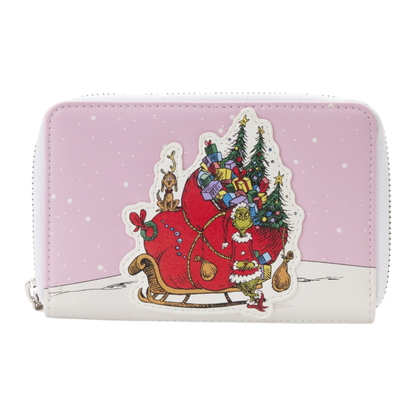 Loungefly Dr Seuss The Grinch Sleigh Zip Around Purse