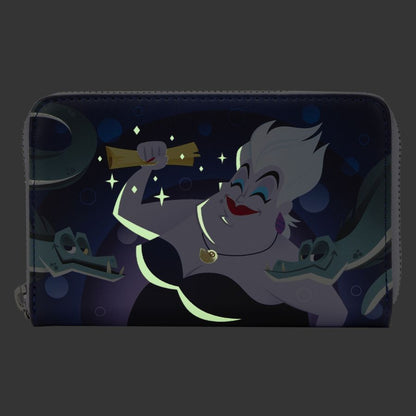 Loungefly The Little Mermaid (1989) Ursula Lair Glow Zip Around Purse