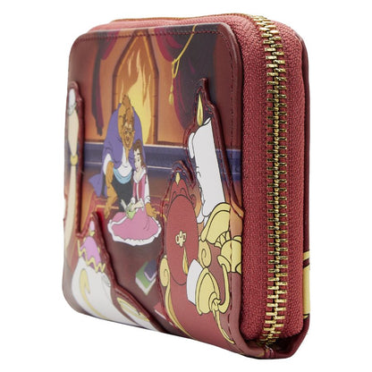 Loungefly Beauty and the Beast (1991) Fireplace Scene Zip Around Purse