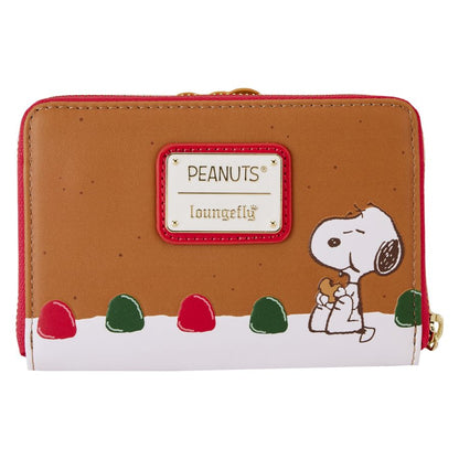 Loungefly Peanuts Snoopy Gingerbread Wreath Scented Zip Around Wallet