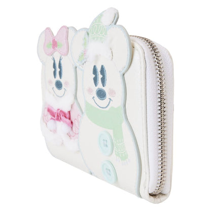 Loungefly Disney Mickey & Minnie Pastel Snowman Zip Around Wallet