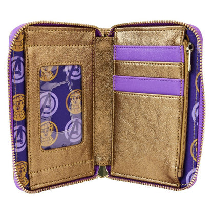 Loungefly Marvel Comics Thanos Gauntlet Metallic Zip Around Wallet