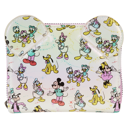 Loungefly Disney: D100 Classic All Over Print Iridescent Zip Around Wallet
