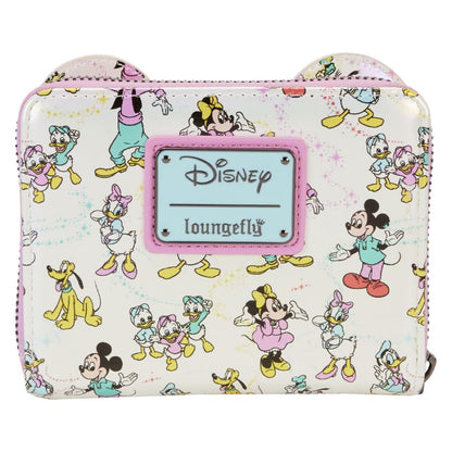 Loungefly Disney: D100 Classic All Over Print Iridescent Zip Around Wallet