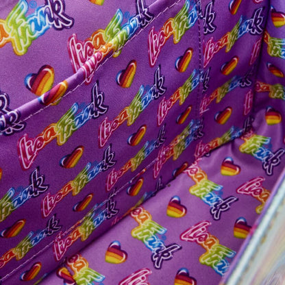 Loungefly Lisa Frank Holographic Glitter Color Block Crossbody Bag