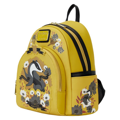 Loungefly Harry Potter Hufflepuff House Floral Tattoo Mini Backpack