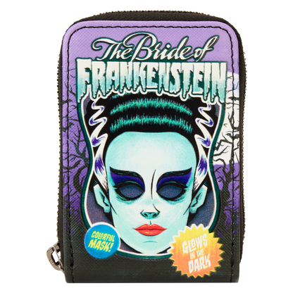 Loungefly Universal Monsters Bride of Frankenstein Neon Mask Zip Wallet
