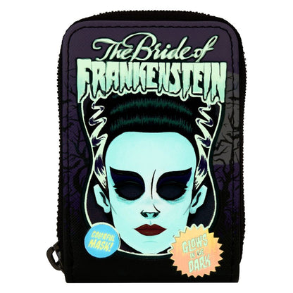 Loungefly Universal Monsters Bride of Frankenstein Neon Mask Zip Wallet