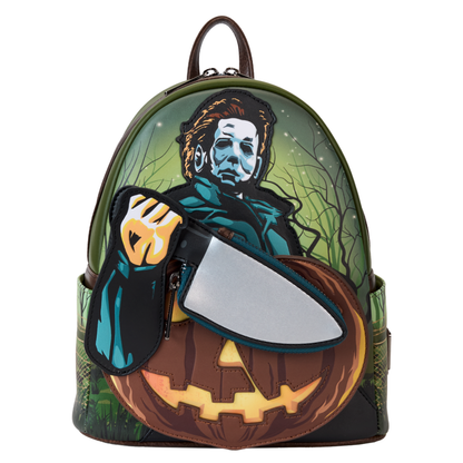 Loungefly Halloween Michael Myers Pumpkin Glow Mini Backpack (with Coin Bag)