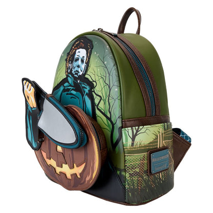 Loungefly Halloween Michael Myers Pumpkin Glow Mini Backpack (with Coin Bag)