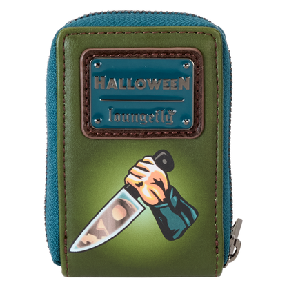 Loungefly Halloween Michael Myers Pumpkin Glow Accordion Zip Around Wallet