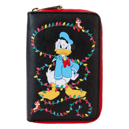 Loungefly Disney Donald wrapped in Lights Zip Wallet