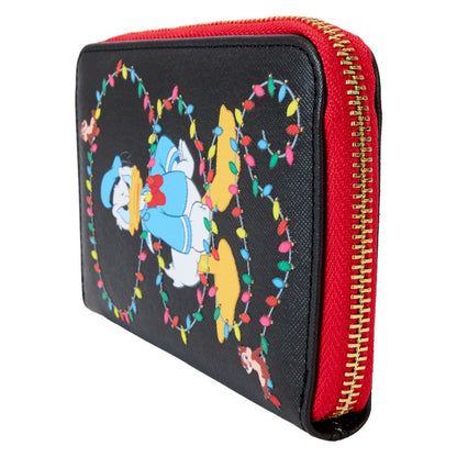 Loungefly Disney Donald wrapped in Lights Zip Wallet
